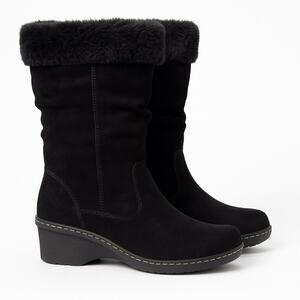 Baretraps Cassine Black Suede Fur Boots